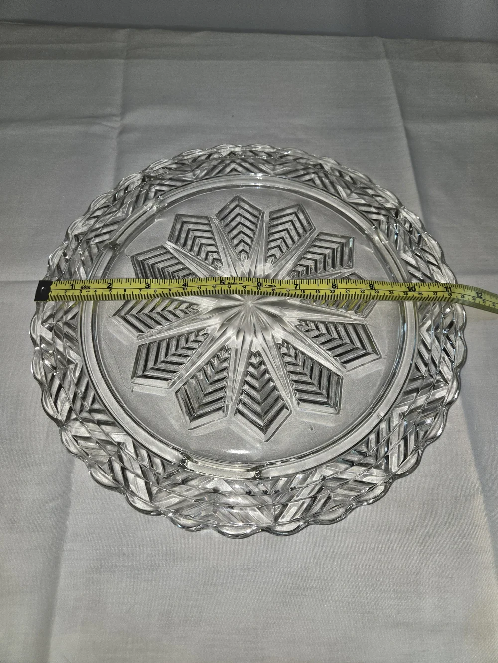 Cut Glass Starburst Serving Platter